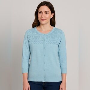Elegant Light Blue Women's Cardigan